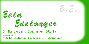 bela edelmayer business card